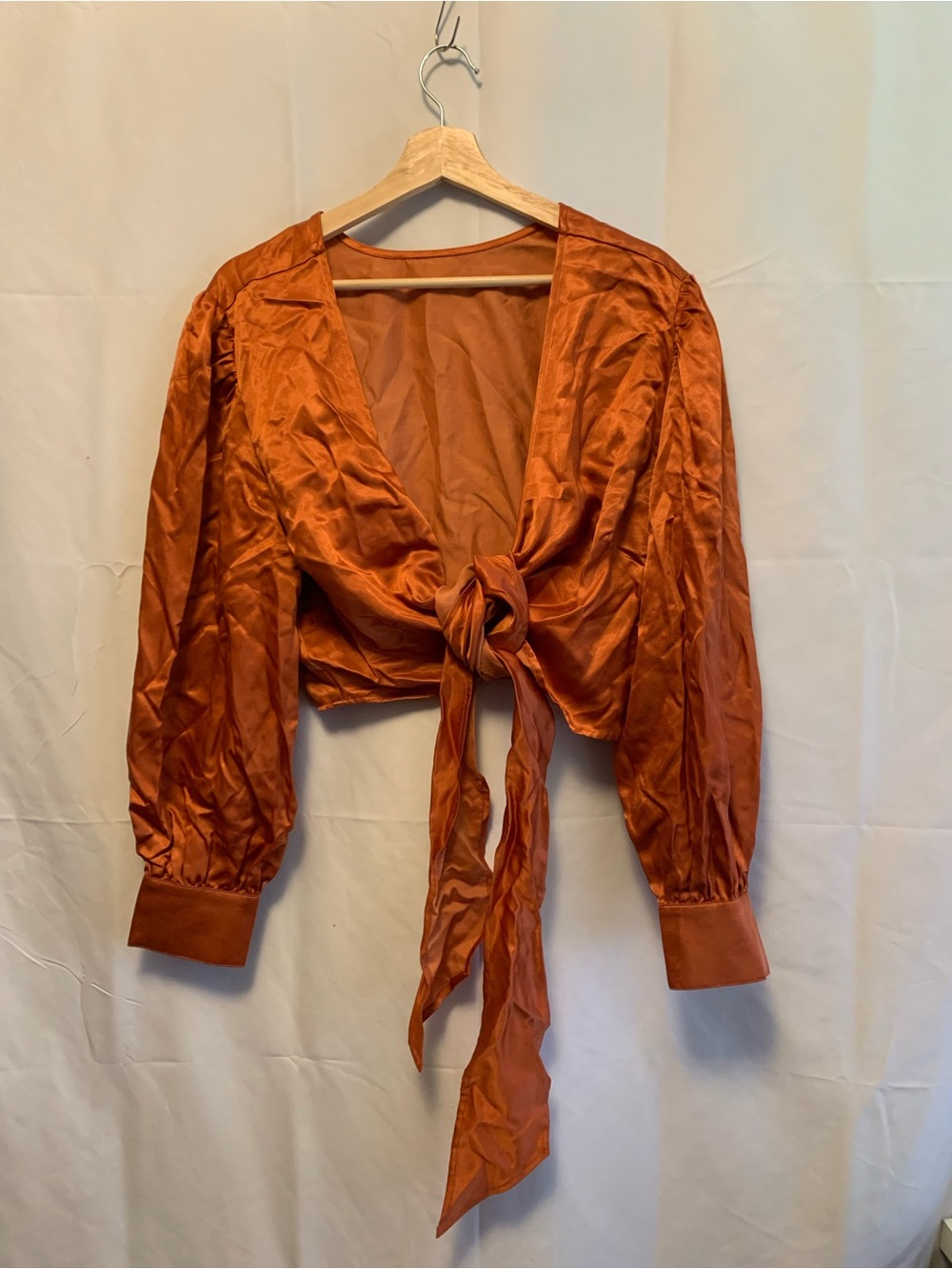 Whimsy + Row Rust-Tone Satin Top